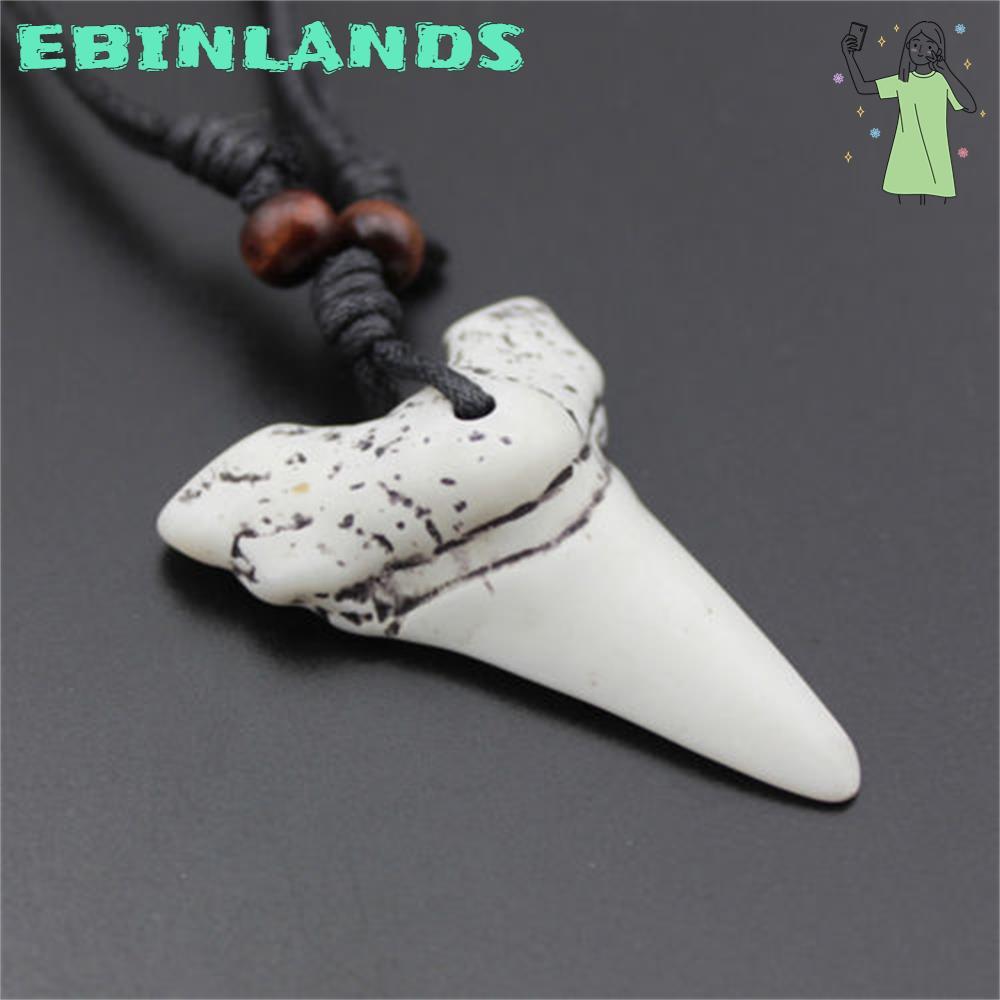 EBINLANDSFA เลียนแบบ Yak Bone Necklace Vintage Black Amulet