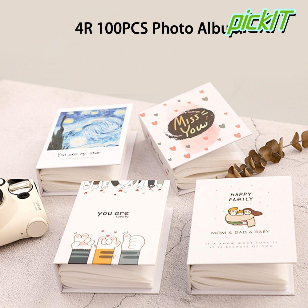 PICKITH คอลเลกชันอัลบั้ม 100 ชิ้น, อัลบั้มภาพ PVC 4R หลากสี, การ์ตูนรีคอลเวลาที่ดี