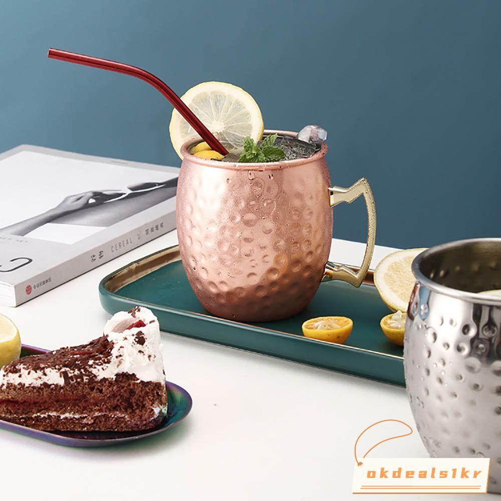 IOKDEALS1 ค้อนถ้วยจุด, 500ml Moscow Mule ถ้วยแก้ว,ที่แข็งแกร่ง Riveted จับ Handcrafted แปรงลักษณะ Sm