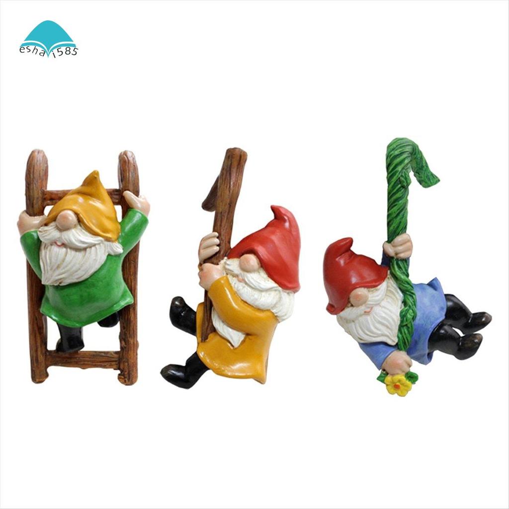 Eshai585Fairy Garden Accessories Mini Gnomes Garden Kit Dwarfs รูปปั้นสําหรับ Fairy Garden,ตกแต่งบ้า