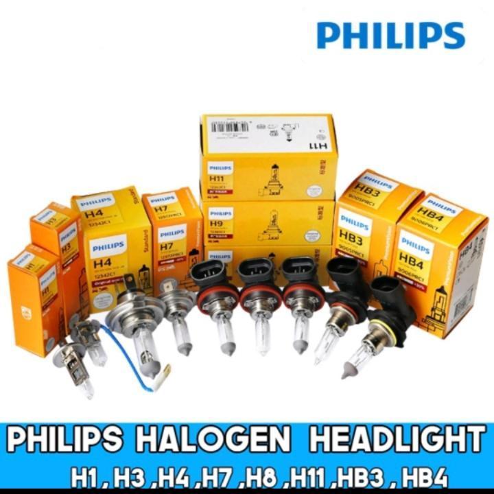 OSRAM & PHILIPS HALOGEN หลอดไฟ / 12V 55W / ไฟหน้ารถยนต์ / H1 H3 H4 H7 H8 H9 H11 HB3 HB4 P21W P21/5W