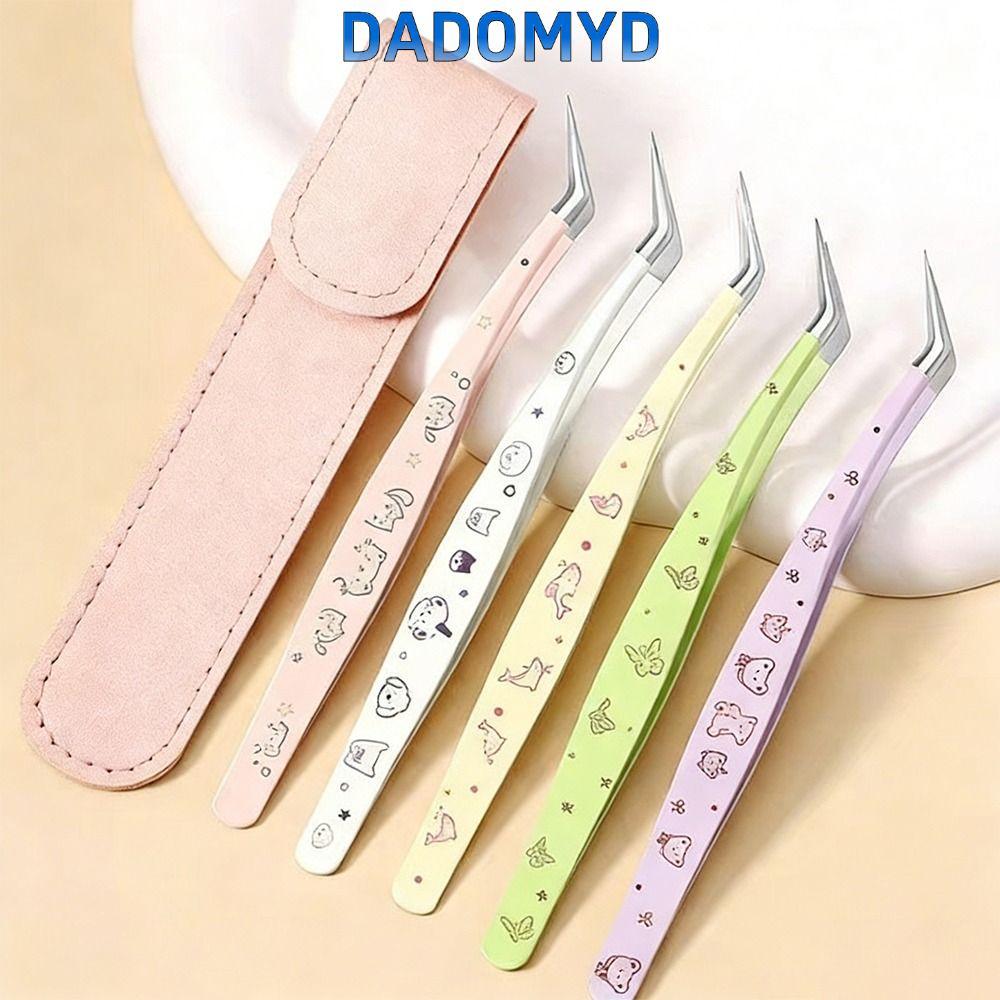 DADOMYD Lashes Extension Tweezer,หนังความแม่นยําสูงแหนบขนตาปลอม,ProfessionalสแตนเลสAnti-Staticการ์ตูนEyelash Curlerเครื่องมือแต่งหน้าความงาม
