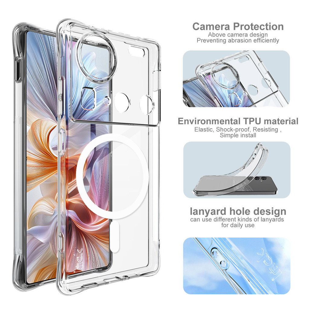 Imak Magnetic Wireless Charging Casing สําหรับ ZTE Nubia Z70 Ultra / Z70S Ultra 5G Clear กันกระแทกปล