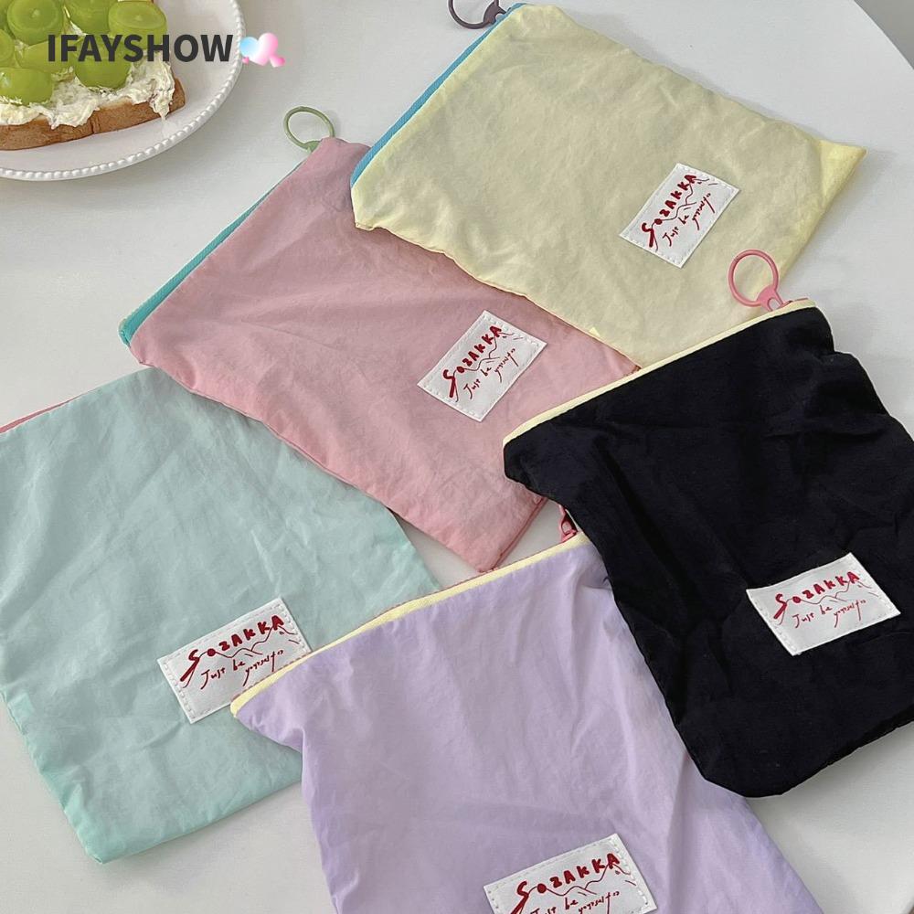 ถ้าหวังว่า กระเป๋าใส่เหรียญกระเป๋าเครื่องสําอางซิปสีทึบอุปกรณ์การเดินทางขนาดเล็กแบบพกพาผ้ากระเป๋าสตางค์เก็บลิปสติก