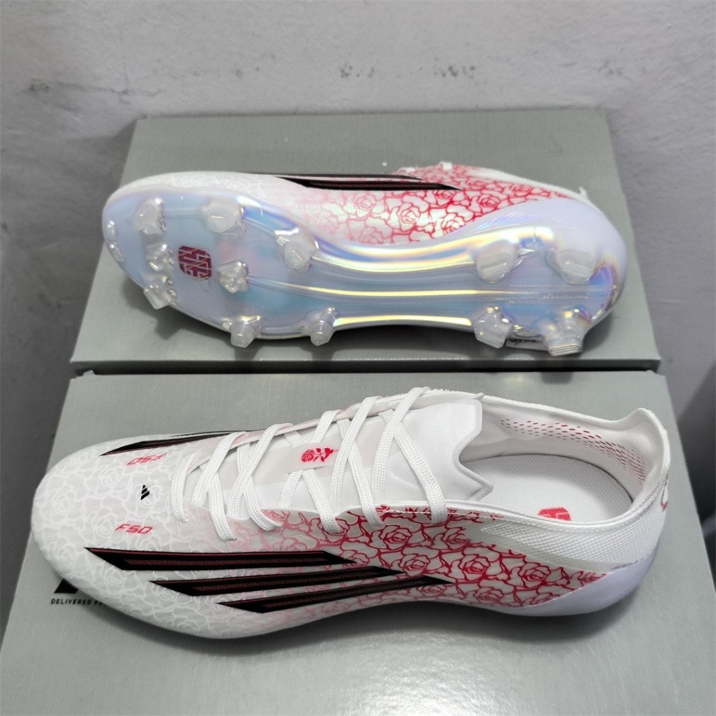 F50 FG Yamal รองเท้าฟุตบอลผู้ชายถักรองเท้าฟุตบอลกันลื่นและทนต่อการสึกหรอ 39--45