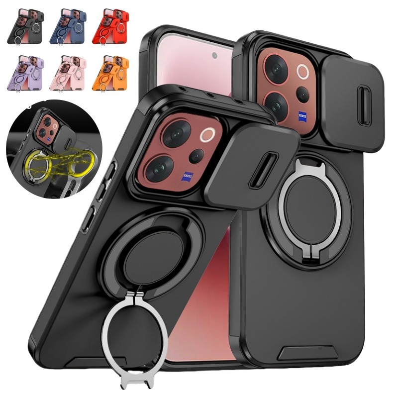 สําหรับ VIVO V70 5G เคสโทรศัพท์เกราะกันกระแทกผู้ถือรถแหวนกล้อง Protector ฝาครอบ