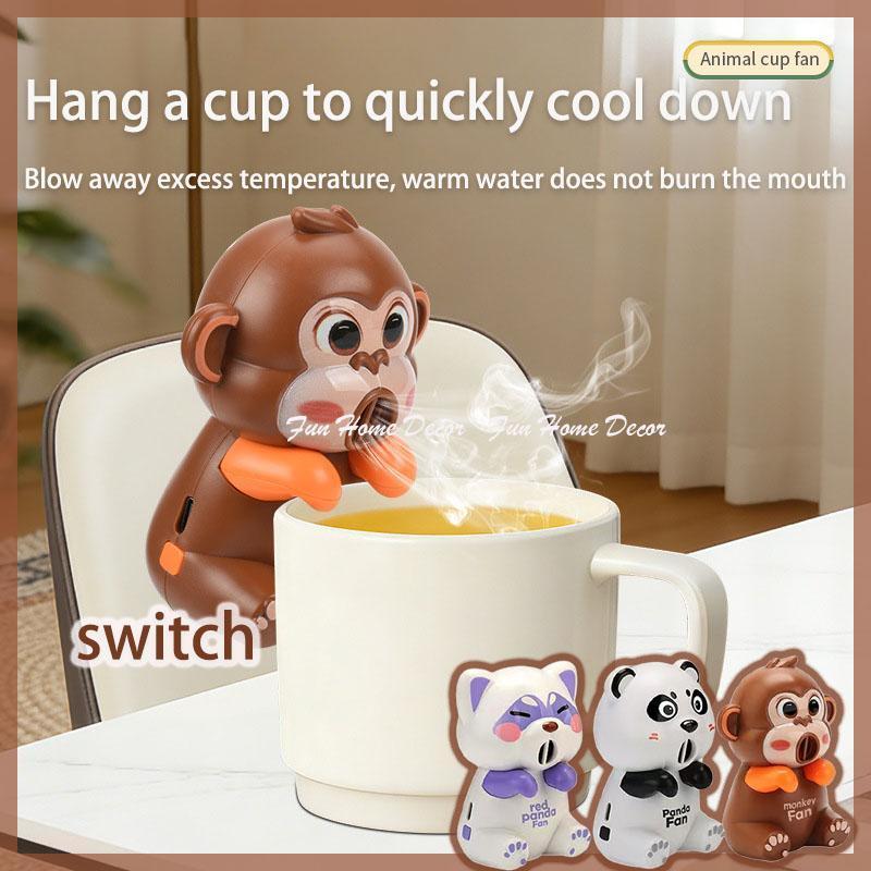 Mini Food Cooling Fan ปรับน่ารัก Fast Cooling Monkey Coffee Chiller สําหรับถ้วยเครื่องดื่มร้อนเครื่อ