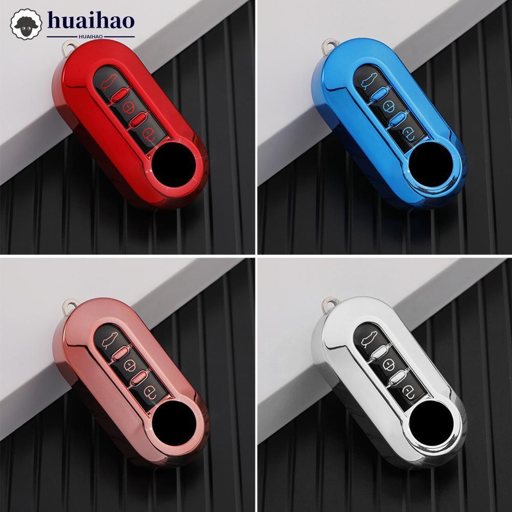 HUAIHAO รถ Flip Key Case TPU Auto Shell Fob 3 ปุ่มสําหรับ Fiat Ducato 500 500L Panda Grande Punto La