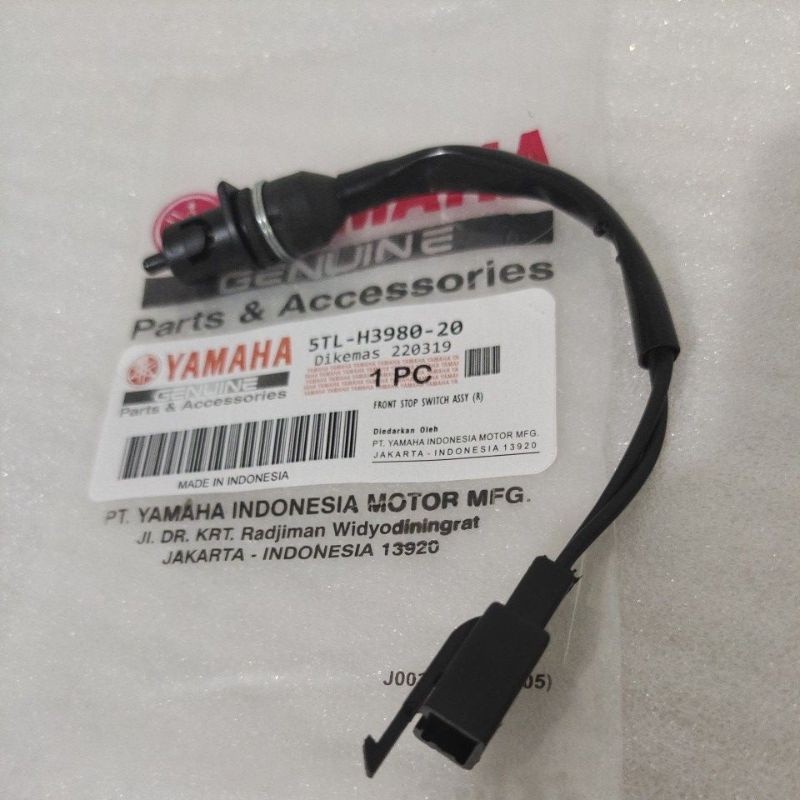 สวิตช์เบรคหน้า Front Stop Switch Assy สายแฮนด์ขวา Yamaha Mio - Vega r new - Jupiter Z Original GENUI