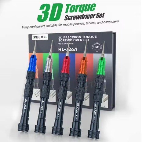 RELIFE RL-726A ไขควงไขควงแรงบิดแม่นยำ 3D สำหรับ iPhone โทรศัพท์ Android ถอดชิ้นส่วนเครื่องมือซ่อม