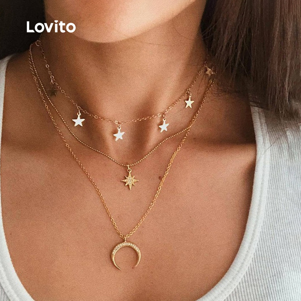 Lovito สร้อยคอการเดินทาง LCS31A351