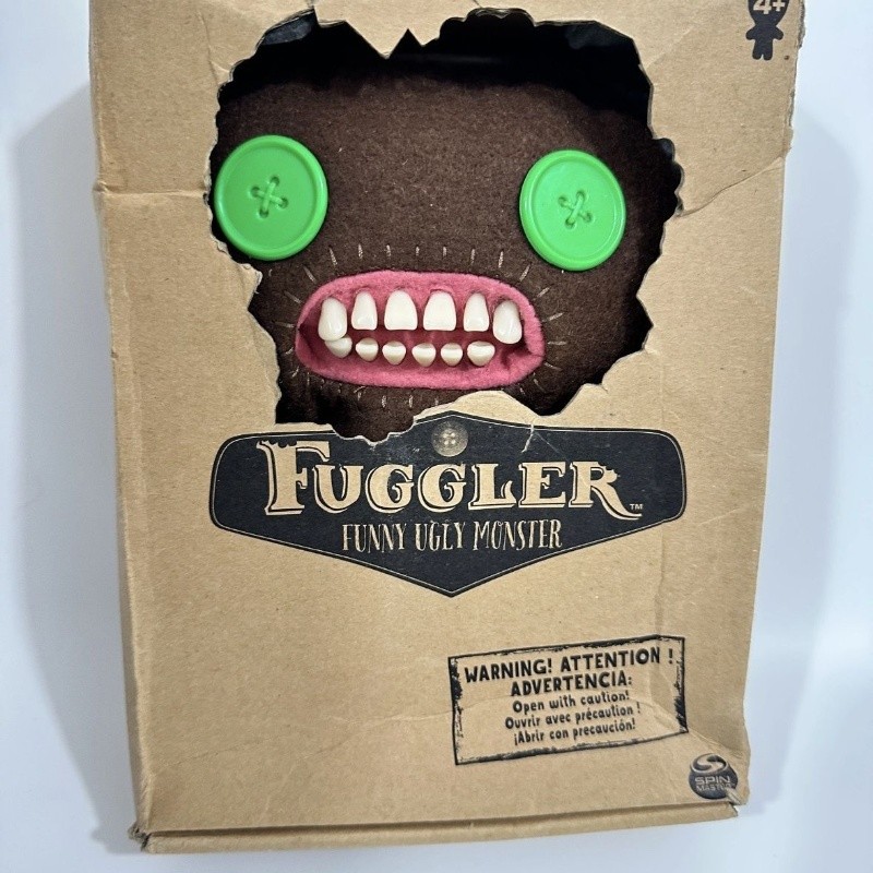 fuggler funny ugly monster Out-of-Print Rare fuggler Coffee Color Bat Keyabao Tooth Monster ตุ๊กตาตุ