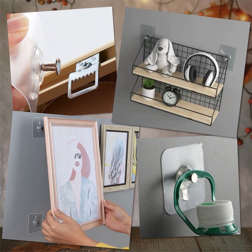 📍 ตะขอ แขวน หัวตะปู หัวน็อต แผ่นกาว ติดผนัง แขวนภาพ แขวนนาฬิกา เทปกาว ตะปู น็อต รุ่นพิเศษเหนี่ยวแน่น 📍 - รูปที่ 5