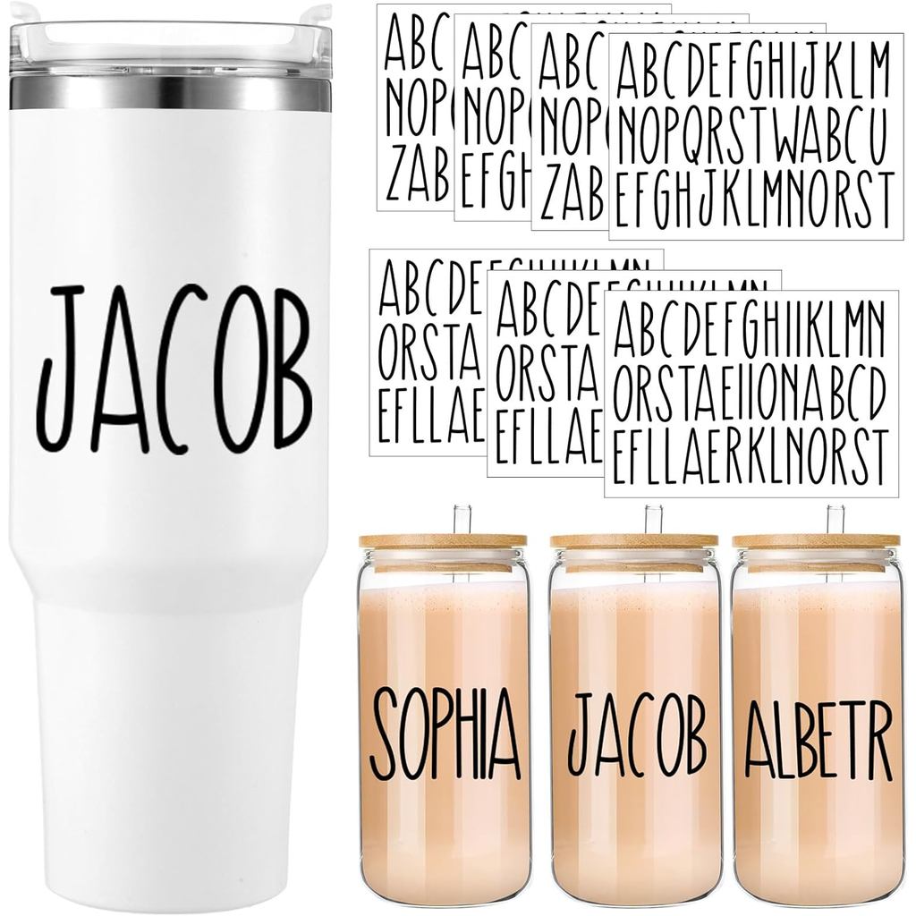 Glenmal 7 แผ่น UV DFT Transfer ตัวอักษรสติกเกอร์,ส่วนบุคคลขวดคริสต์มาสเครื่องประดับบน Transfers สําห