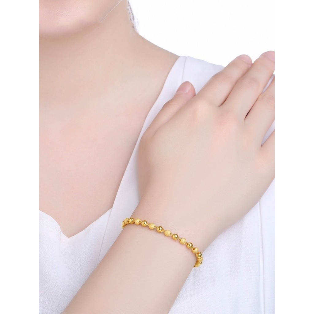 Bracelet 999 Pure Gold 3D Bright frosted Buddha bracelets 24K jewelry Valentine Valentine's Day birt