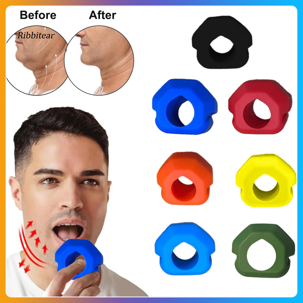 <Ribbitear> ซิลิโคน Jaw Trainer ซิลิโคน Jawline Shaper ซิลิโคน Jaw Exerciser Ball สําหรับผู้ชายผู้หญ