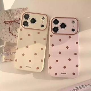 สําหรับ IPhone 17 Air 16 15 14 13 12 11 Pro Max X XR XS Max 7 8 Plus น่ารักสีสัน Polka Dot คู่ Full-covered ป้องกันการล่มสลายเคสโทรศัพท์ปกอ่อน