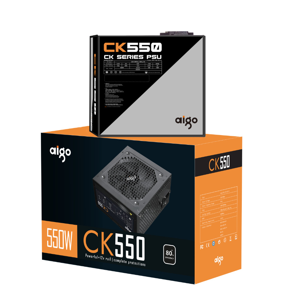 AIGO คอมพิวเตอร์ POWER SUPPLY รุ่น CK550 550W 80+ EFCIENCY