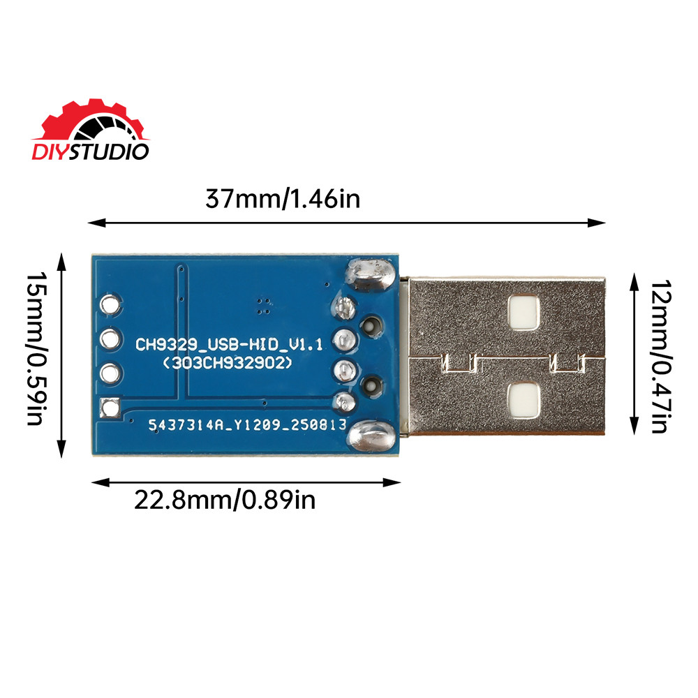 DIYSTUDIO อุปกรณ์คีย์บอร์ดและเมาส์ USB 2.0 เป็นมาตรฐานโมดูล CH9329