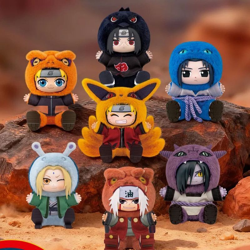 TOPTOY Naruto Shippuden ท่านั่ง No. ตุ๊กตาผ้ากํามะหยี่กล่องปริศนา 2 ชิ้น