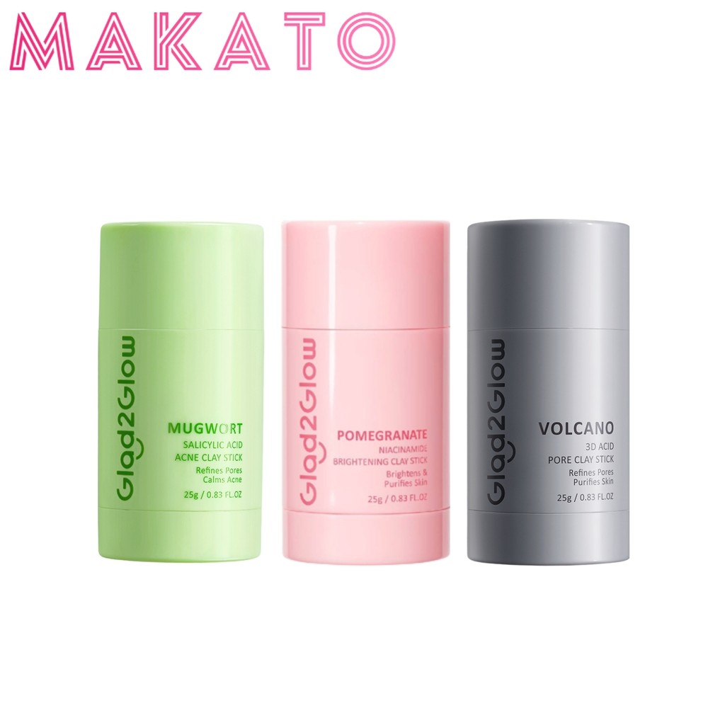 Glad2Glow Mugwort Volcano Clay Stick Mask กลาดทูโกลว์ มาส์ก แบบแท่ง ทำความสะอาดผิวหน้า มี 3 สูตร