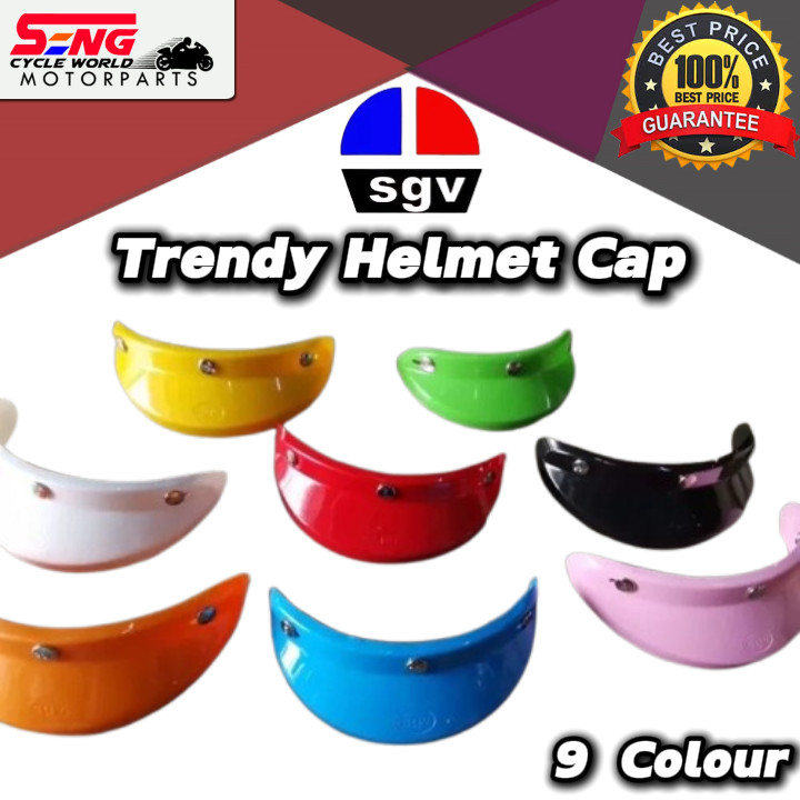 SGV 99 TRENDY HELMET CAP (3 ปุ่ม) - 9 COLOUR - YELLOW/BLACK/BLUE/RED/PINK/PURPLE/GREEN