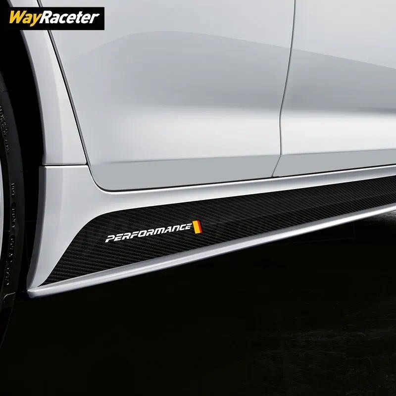 2 ชิ้นรถประตูด้านข้างกระโปรงลายสติกเกอร์ M Performance Body ไวนิล Decal สําหรับ BMW F20 F30 F15 F16 