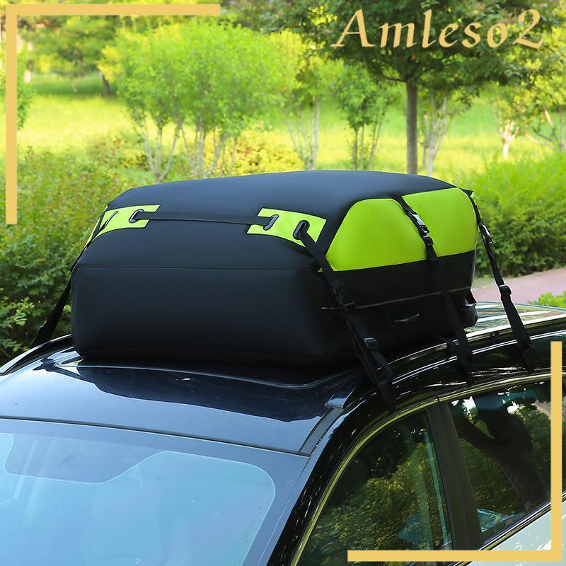 [Amleso2] 15 Cubic Feet กระเป๋าหลังคารถผ้า Oxford กันน้ํา Rooftop Carrier กล่องเก็บกระเป๋าเดินทางสํา