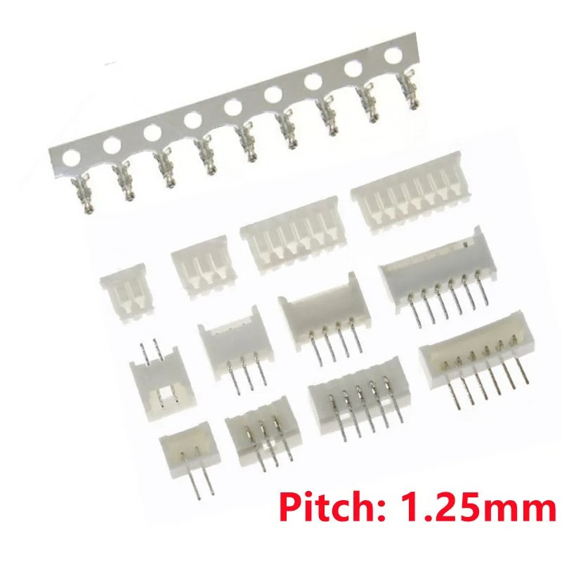 10 ชุด MICRO JST 1.25 Connector 1.25 มม.Pitch Straight Pin Header + ที่อยู่อาศัย + Terminal ชุด 1.25