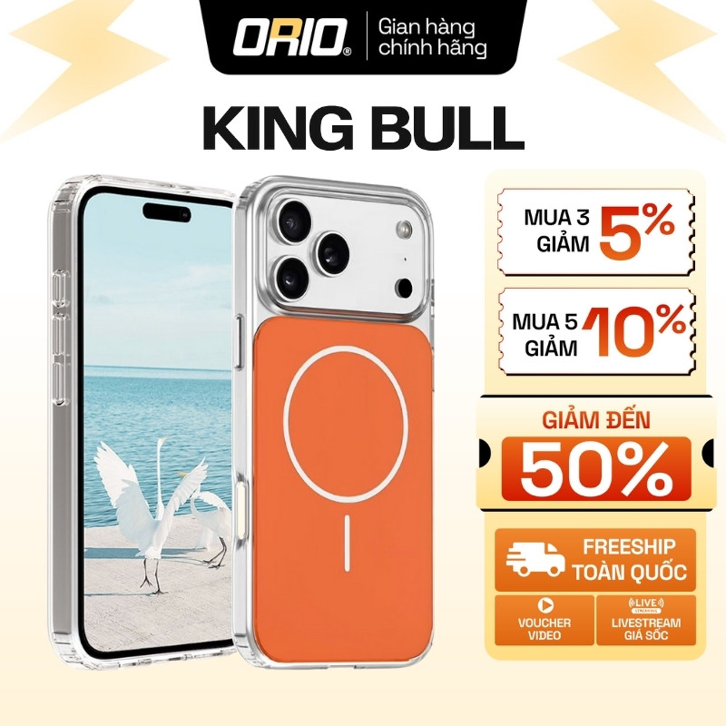 เคสไอโฟนชาร์จไร้สายแบบแม่เหล็ก ORIO กันกระแทก ป้องกันการเพิ่มประสิทธิภาพ หรูหรา