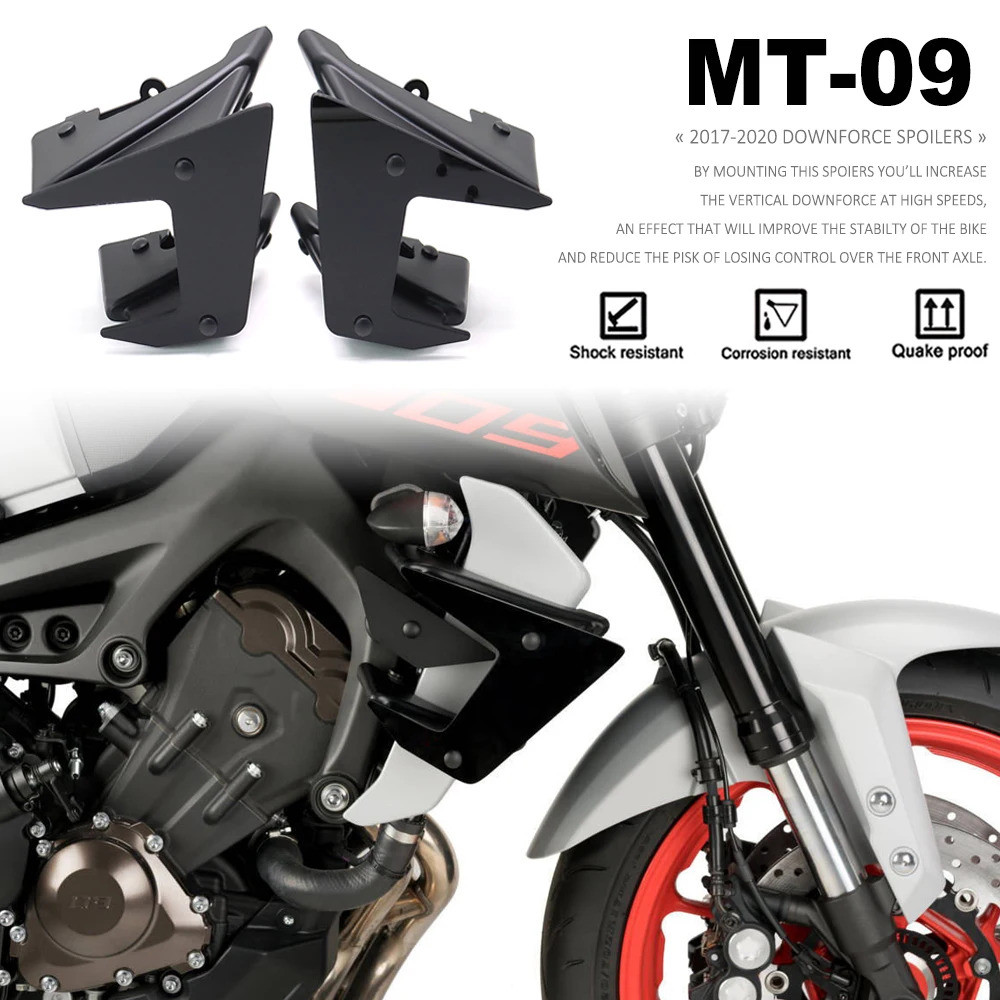MT-09 2017- Motorcycle Parts Side Downforce Naked Spoilers Fixed Winglet Fairing Wings For Yamaha MT