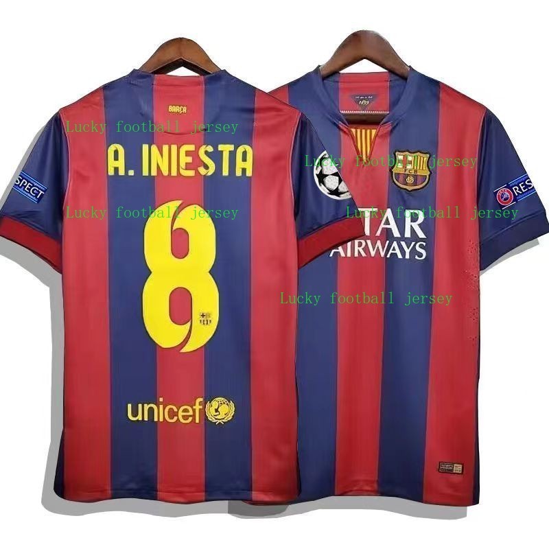 Retro Edition 2014-2015 Barcelona Home เสื้อฟุตบอลและเสื้อสําหรับ S-2XL