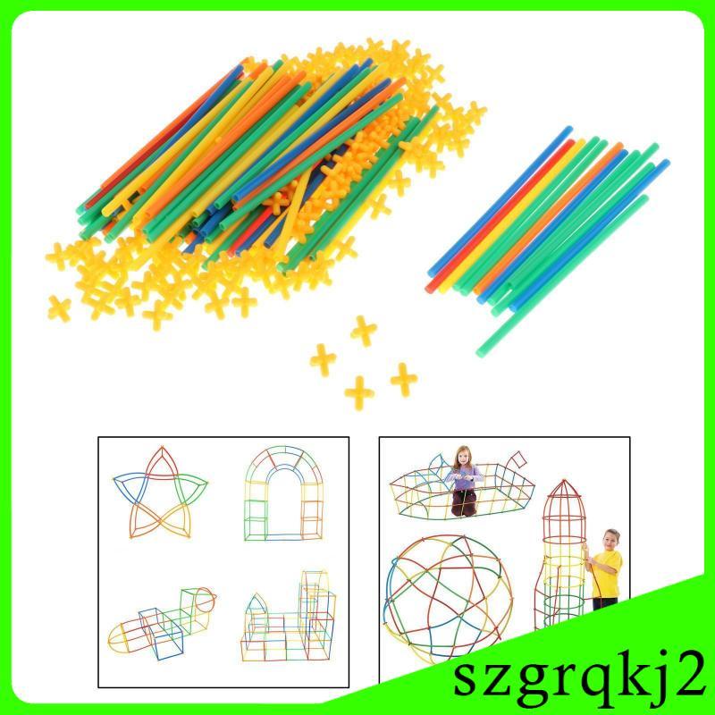 [Szgrqkj2] Interlocking Straw Constructor Construction Fort Building ของเล่นเด็กของขวัญ