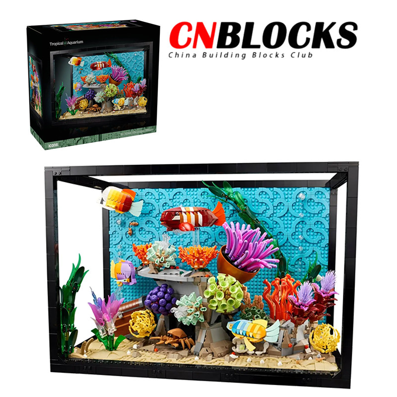 Tropical Aquarium 10366 (4154 ชิ้น) Creator Expert Icons Building Blocks ของเล่นของขวัญสําหรับเด็กชา