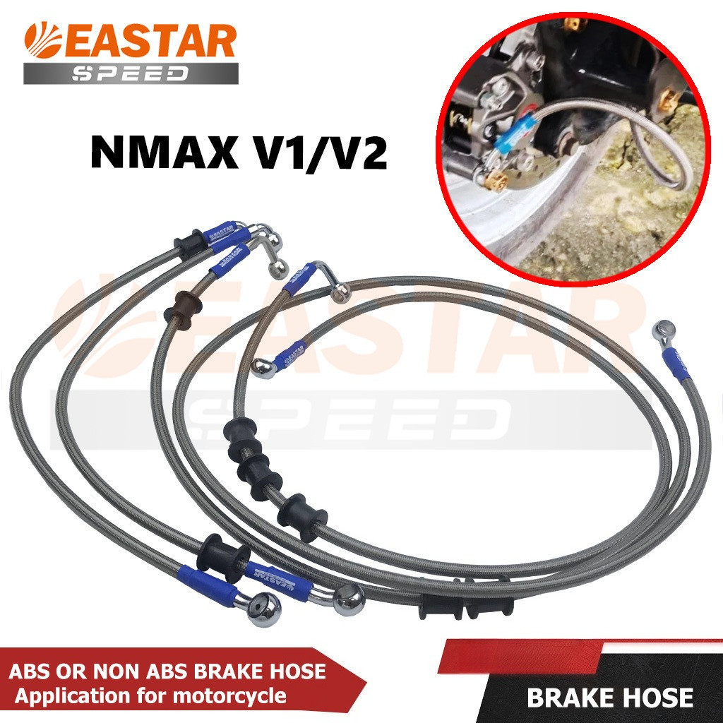สายเบรค NMAX Abs or Non Abs สายเบรคทั้งคัน สายถัก ครบชุด โมริน ตรงรุ่น  Nmax V1 and V2 ทั้งคัน