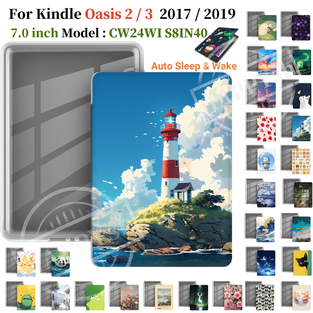 สําหรับ Kindle Oasis 2 3 9th 10th Gen 7.0 นิ้ว CW24WI S8IN40 คุณภาพสูงทาสีรูปแบบอะคริลิคใส E-Reader 