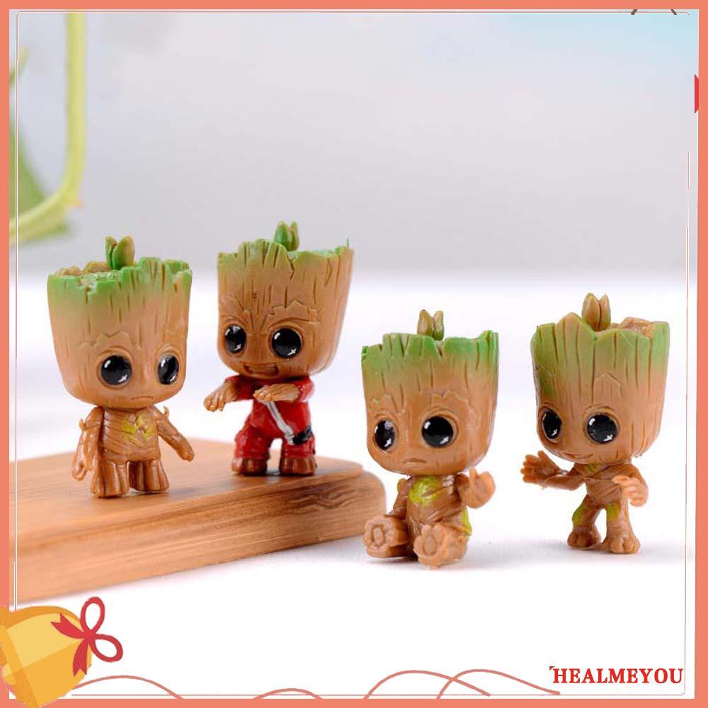 AQUA Groot Figure Tiny น่ารักอุปกรณ์ตกแต่งภายในตุ๊กตา Avengers Mini Groot Action Figure