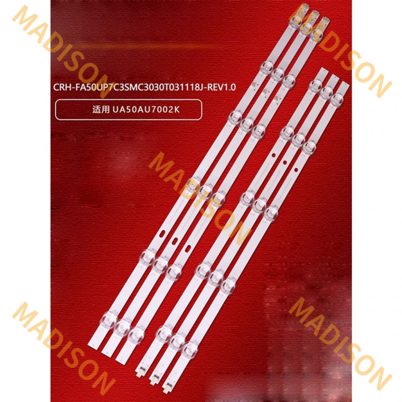 6 PCs = 3 ชุดไฟ LED strip เหมาะสําหรับ Samsung ua50au7002k ด้านหลัง CRH-FA50UP7C3SMC30T031118แถบไฟ J