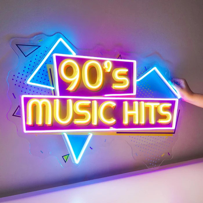90 S เพลงฮิต LED นีออนอะคริลิคงานศิลปะ Back To The 90 S เพลงนีออนป้ายสําหรับ Wall Decor ไฟ LED สําหรับ Bar Man Cave Club เพลง Party Live House ตกแต่งห้องนอนของขวัญ
