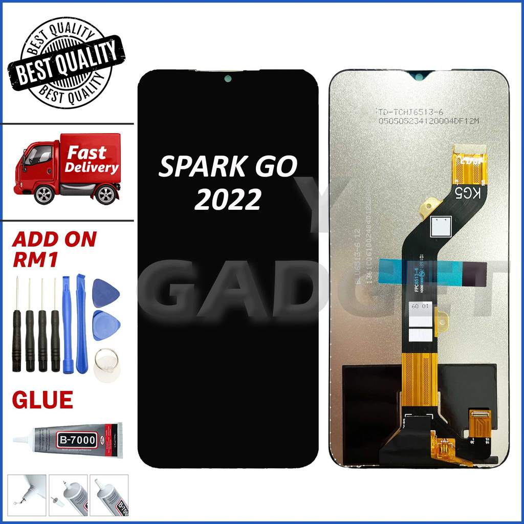 หน้าจอ LCD หน้าจอสัมผัสพร้อม TEC SPARK GO 2022 (KG5/KG5H/KG5M)/ SMART 6/X651/ POP 5 PRO