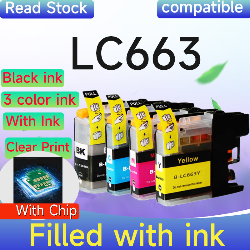 เข้ากันได้กับตลับหมึก Brother LC663 สําหรับเครื่องพิมพ์ MFC-J2320 และ J2720