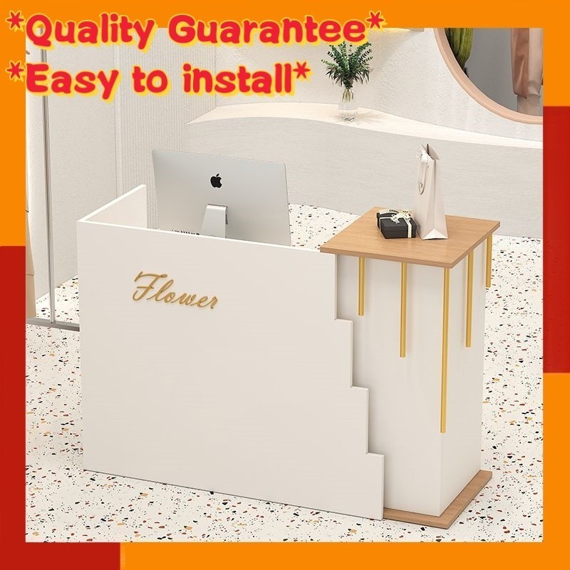 Solid wood cashier reception desk company store reception desk checkout table drawer storage table M