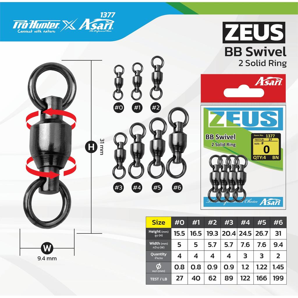 BB Swivel w/2 Solid Ring หมุนลื่น ลดปัญหาสายบิดพัน 2
