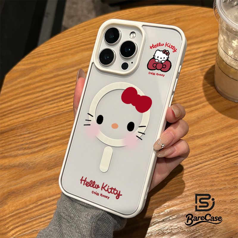 แมวสีชมพูและแอปเปิ้ล For iPhone 11 13 16 ProMax Case iPhone 13 14 15 ProMax 12 16 ProMax 13 อะคริลิกแม่เหล็ก