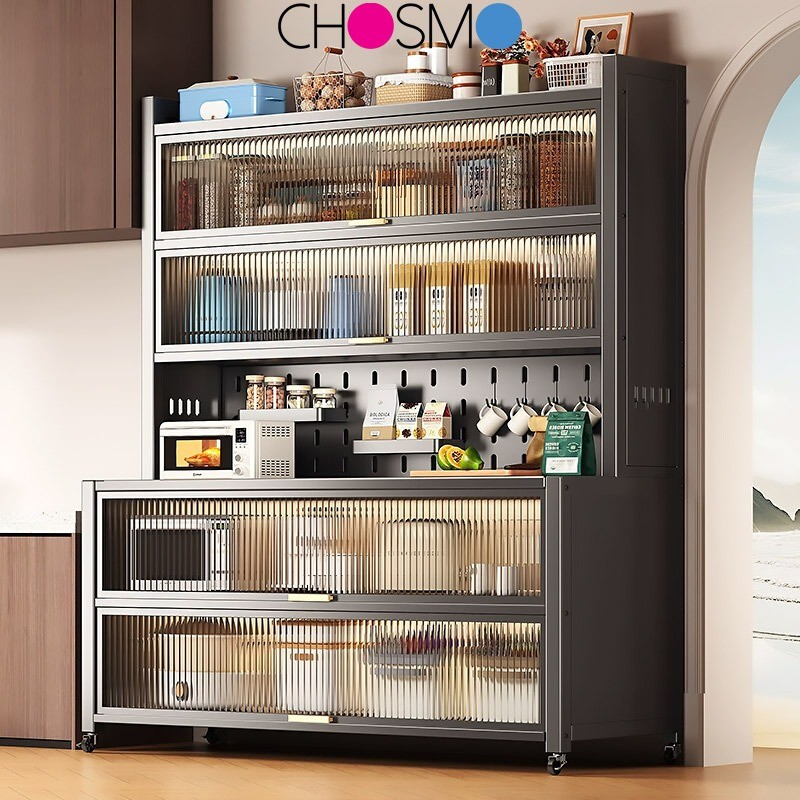 Rak Kabinet Dapur Kitchen Cabinet Rack Microwave Oven Cabinet Kitchen Storage Racks Shelf with Doors