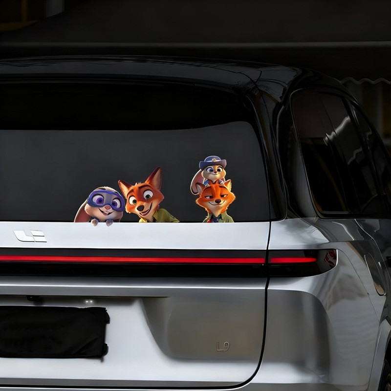 Crazy Animal City Judy สติ๊กเกอร์ติดรถการ์ตูนสร้างสรรค์ สติ๊กเกอร์ตกแต่งมอเตอร์ไซค์ไฟฟ้า Crazy Anima