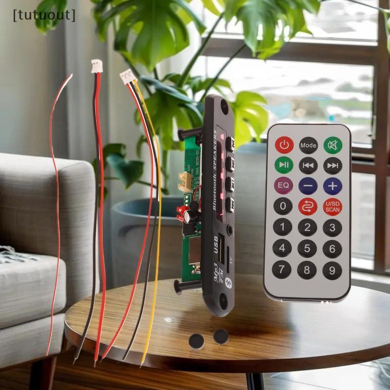 [tuout] 1 ชุด 12V ไร้สาย 5.0 120W เครื่องขยายเสียง MP3 เครื่องเล่นถอดรหัสเครื่องเสียงรถยนต์ USB TF ว