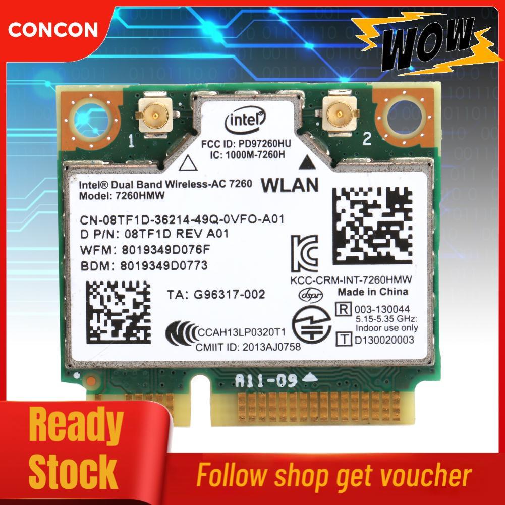 Concon มินิ PCIE การ์ด Wifi ไร้สาย DualBand BT 4.0 โมดูลเครือข่ายสำหรับ Intel 7260 ac Dell 7260HMW