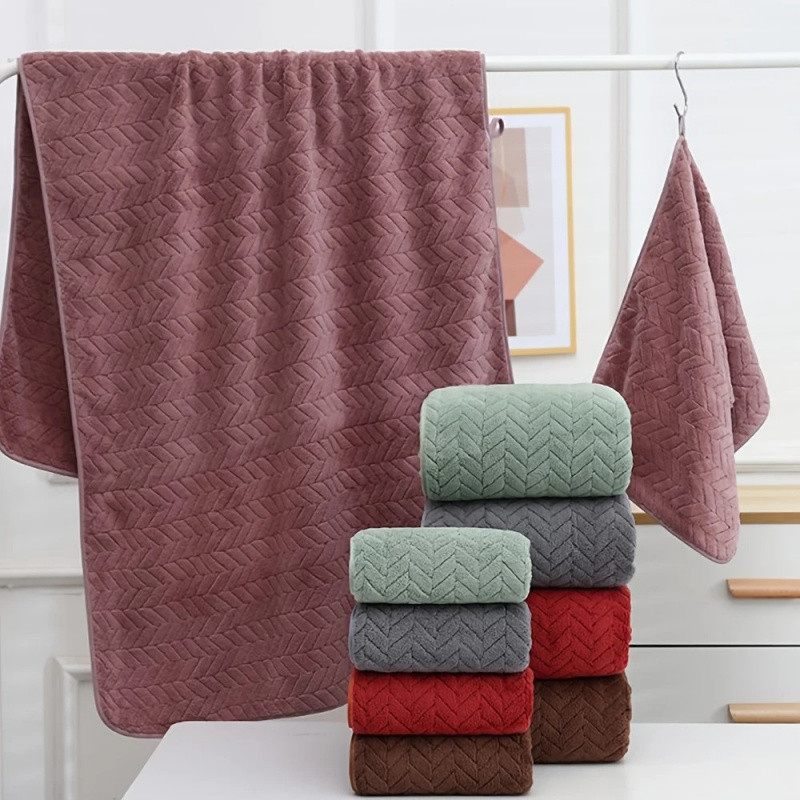 High quality thick coral velvet bath towels, soft and absorbent towels, sports beach towels for home