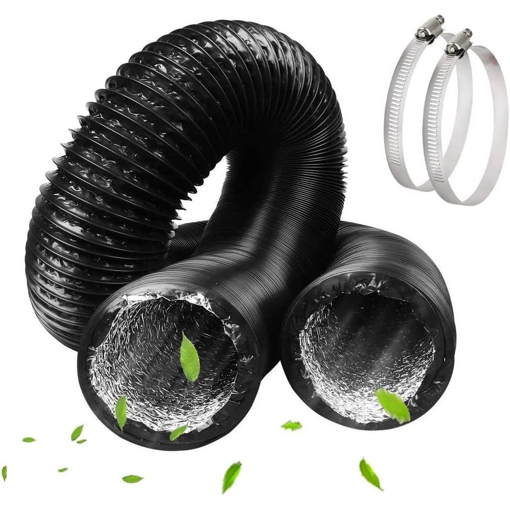 5 Inch 9.8 Feet Air Ducting Hose, JSIXASO PVC Aluminum Dryer Vent Hose for Bedroom, Bathroom, Kitche